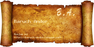 Baruch Andor névjegykártya